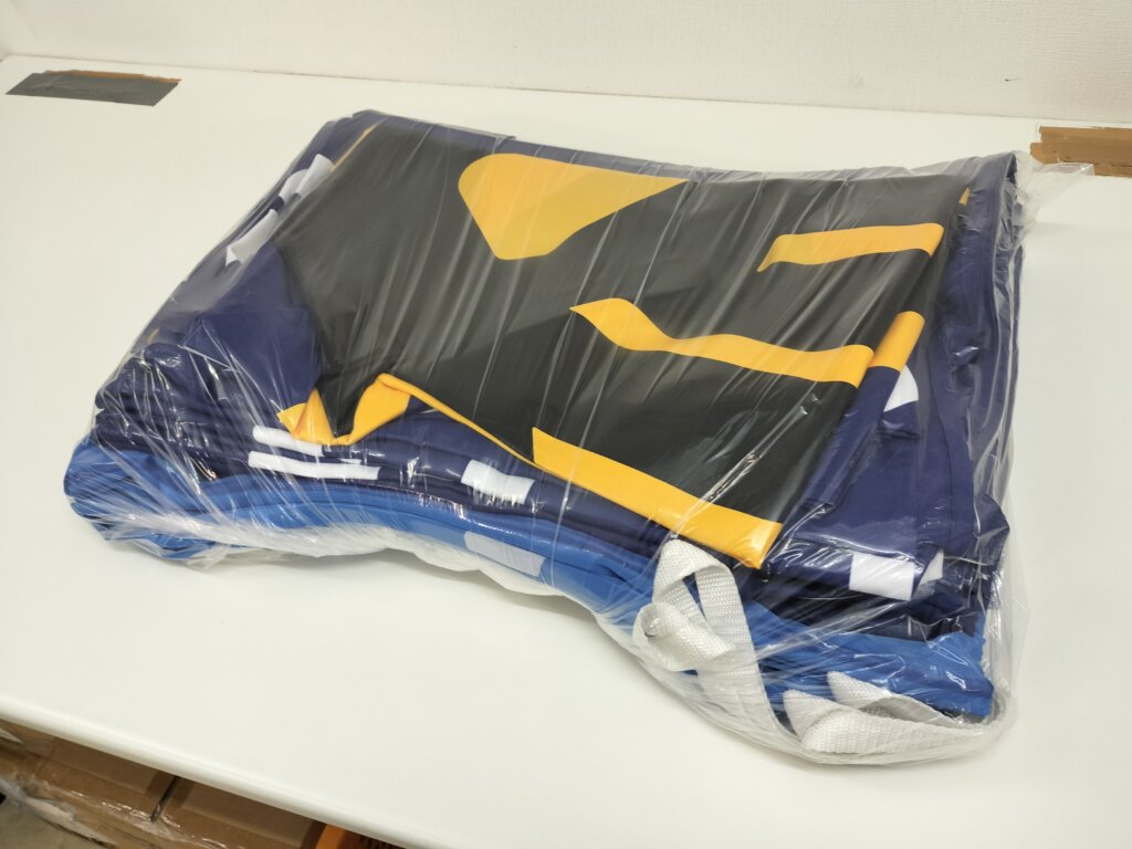応援フラッグ 梱包状態 袋詰め 納品準備 完成品 宅配対応