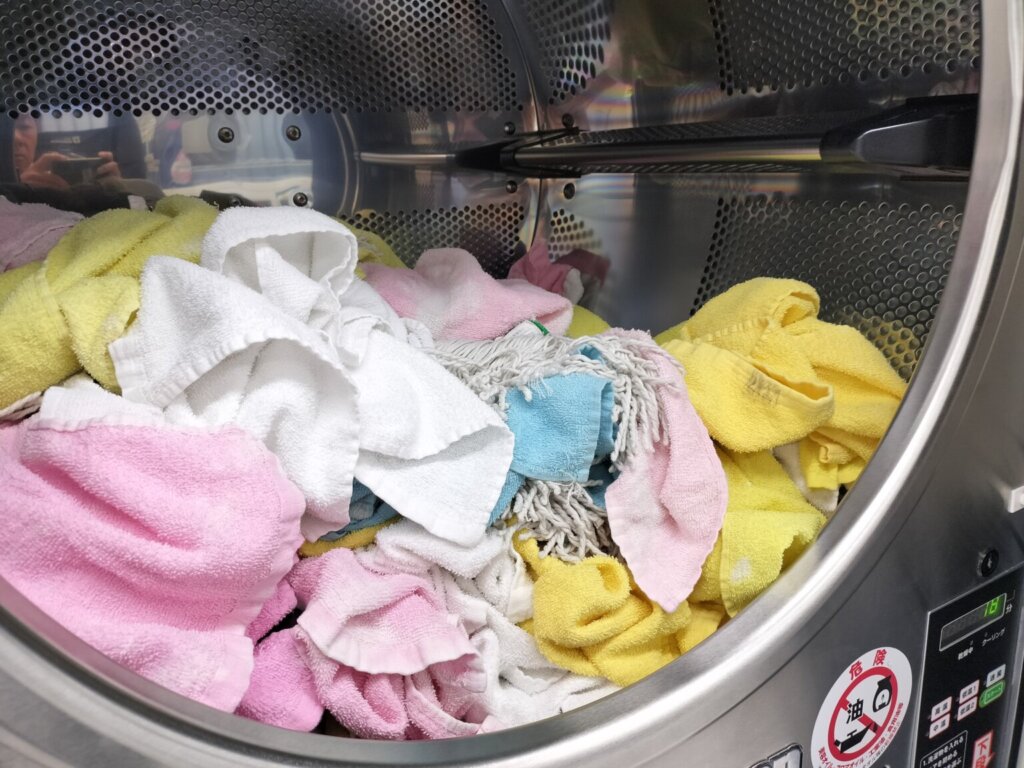雑巾、タオル、モップ類乾燥機で乾燥